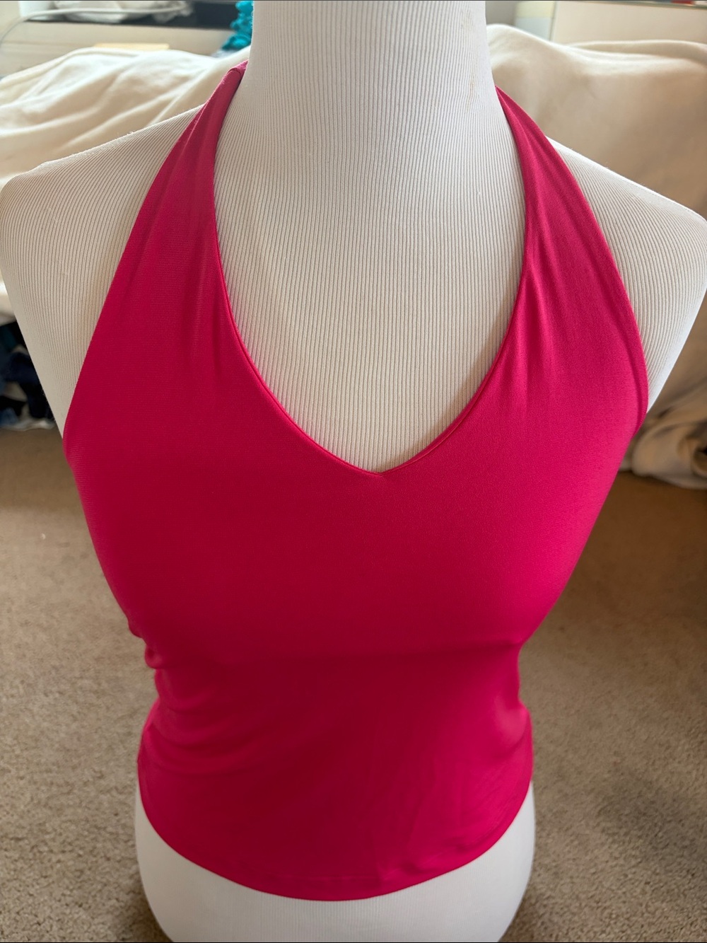 First Kiss Bright Pink Halter Tank